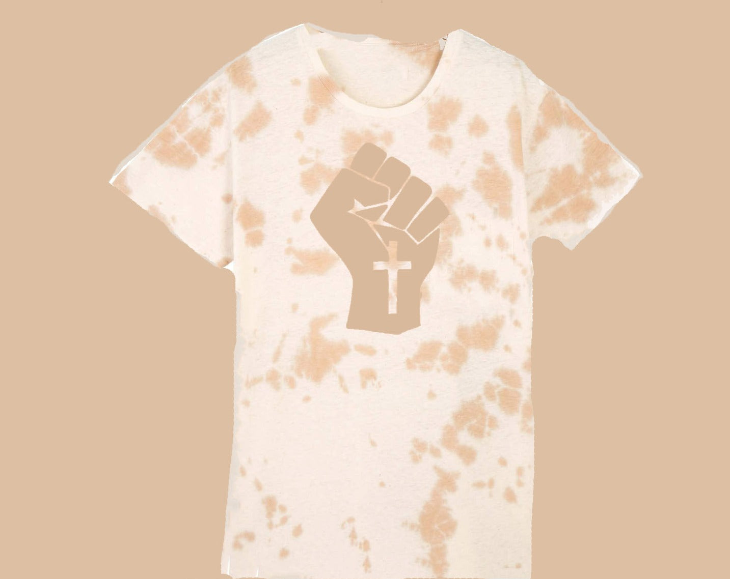 Bleached Tan Tee with Tan Logo