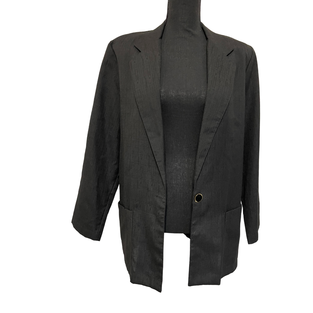 Black Vintage Linen Blazer Small/Medium