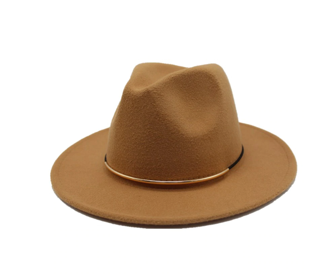 Metal Ring Wide Brim Fedora